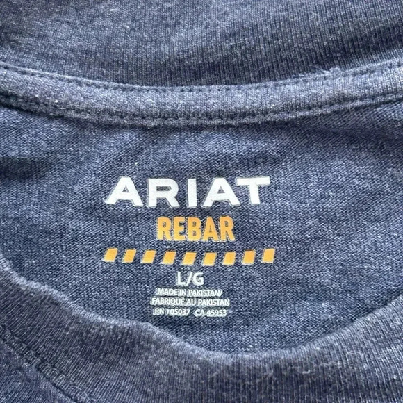 Ariat Rebar T Shirt Mens Large Blue Short Sleeve Pocket Tee Pullover Work Casual - Picture 6 of 7